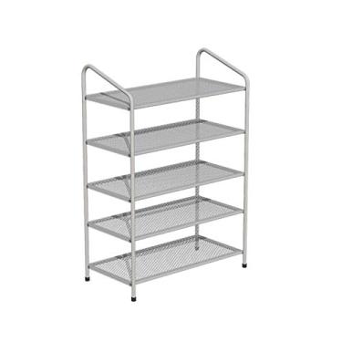 Imagem de 3FLQOOPP Sapateira para sapateira de metal de entrada, organizador de armazenamento de sapatos de grande capacidade de 5 níveis com prateleiras de malha comporta 20 ~ 25 pares de organizador de