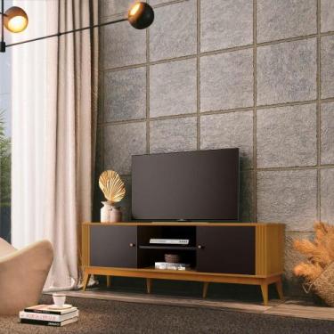 Imagem de Rack Grécia 2 Portas 160cm TV 60 Polegadas Ripado Lateral - Edn Móveis