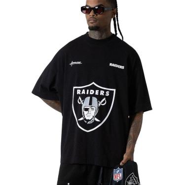 Imagem de Camiseta Huge Oversized Approve x NFL II Raiders Preta-Masculino