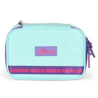 Imagem de Estojo Box Stitch Disney Turquesa Juvenil Estilo Escolar Compacto - Lu