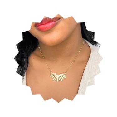 Imagem de ROHNES Colar Sunshine Folheado a Ouro 18k, Feminino, Dourado, Metal, Aço Inoxidável