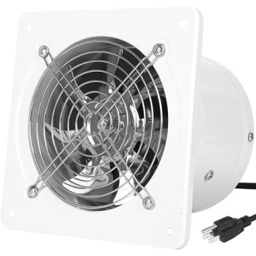 Imagem de Exaustor de 35,5 cm com plugue, ventilador de ventilação de parede 2647CFM com motor de cobre puro leve, para lavanderia, banheiros, garagem e shopping center, 110 V (14 polegadas, branco)