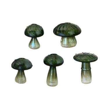 Imagem de Conjunto De 5 Vasos De Vidro Em Forma De Cogumelo, Vasos Hidropônicos 
