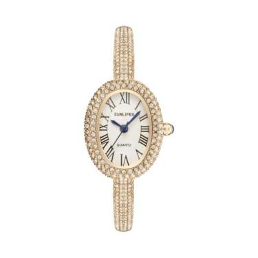 Imagem de Relógio De Pulso Feminino Elegante À Prova d'Água Com Quartzo, Números