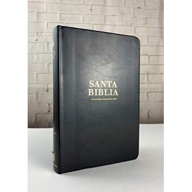 Imagem de Biblia Reina Valera 1960 Letra Grande 12 puntos Tamaño Manual, Imitación Piel Color Negro, Marcapáginas, Canto Dorado, Concordancia y Mapas