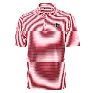 Imagem de Cutter & Buck Camisa polo masculina Red Atlanta Falcons Virtue Eco Piqué listrada reciclada