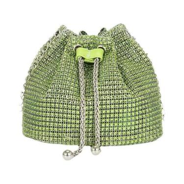 Imagem de Bolsa Transversal Feminina Com Strass E Cordão, Bolsa De Mão Multifunc