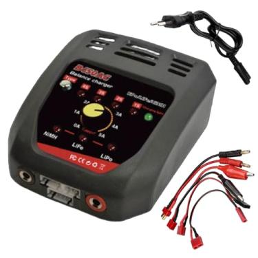 Imagem de Carregador de balanceamento de baterias WARMFORWEL B450AC, carregador de 2 a 4 células NiMH, LiFe e LiPo com entrada CA, corrente ajustável de 0 a 5 A, indicadores LED e ventoinha de resfriamento