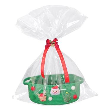 Imagem de Cesta de presente de Natal – Cesta decorativa de presente para famílias universitárias | Caixa de cesto decoração para festa de celebração, aniversário, inauguração de casa, reunião de férias