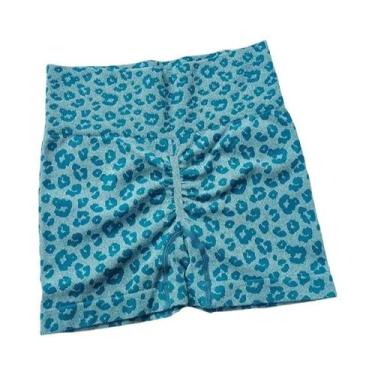 Imagem de Shorts Femininos De Cintura Alta Com Estampa De Leopardo, Efeito Levan