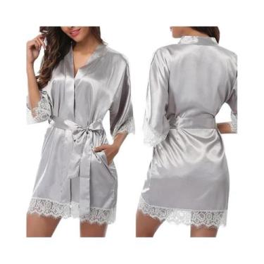 Imagem de Camisola Feminina plus Size De Seda Gelo Brilhante, Pijama E Roupa De 