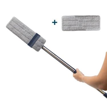 Imagem de Mop Flat Prensa Lava e Seca Prático Cabo Ajustável 134cm Esfregão Mult