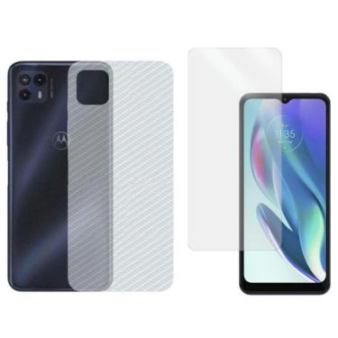 Imagem de Película Hidrogel + Adesivo Fibra De Carbono Para Motorola Moto G50 5g - Transparente