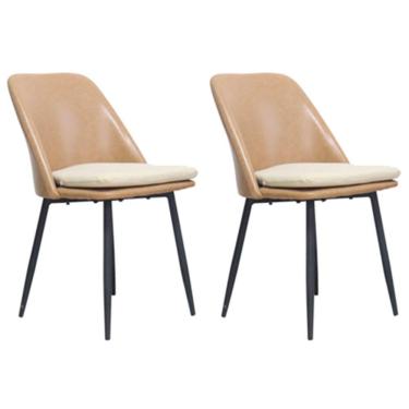 Imagem de Kit 2 Cadeiras Quebec Com Assento Em Mdf E Base Em Aço Caramelo