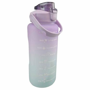 Imagem de Garrafa Motivacional Frases 2 Litros Academia Treino Squeeze Com Medidor Adesivos Trabalho Escola Curso Portatil