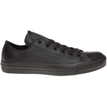 Imagem de Converse Tênis unissex adulto Chuck Taylor All Star couro cano baixo, Preto Mono, 36/38 BR
