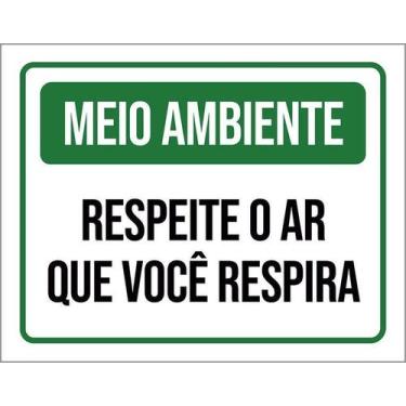 Imagem de Kit 10 Placa Acm Ambiente Respeite Ar Que Você Respira 18X23 - Sinaliz