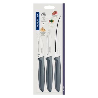 Imagem de Conjunto de Facas Tramontina Plenus em Inox com Cabo de Polipropileno 3 Peças