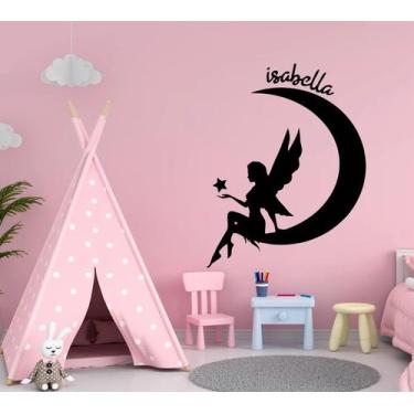 Imagem de Adesivo de parede  fadas  - Ambiente dekorado, 40cm, preto