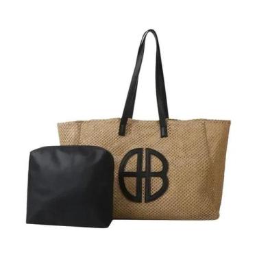 Imagem de Bolsa De Palha Trançada De Grande Capacidade Para Mulheres, Estilo Étn