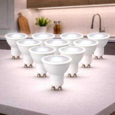 Imagem de Kit 10 Lampada Led Dicróica MR16 4,8w 4000K Branco Neutro GU10 110v/22