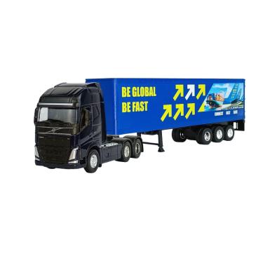 Imagem de Caminhão Volvo Baú 1:64 Welly Azul