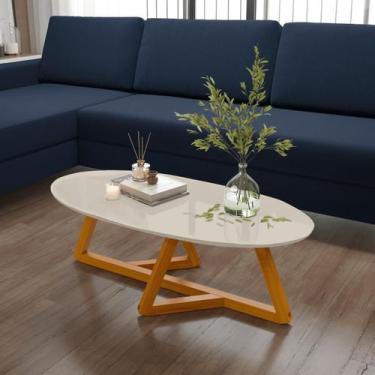 Imagem de Mesa de Centro Sala de estar Classic Oval Off White - Ofertamo