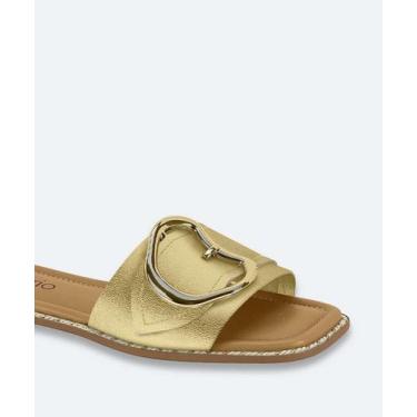 Imagem de Rasteirinha Feminina Metalizada Beira Rio Dourado-41086, Dourado, 36