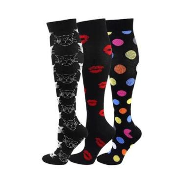 Imagem de Meias De Compressão Para Mulheres E Homens, 3 Pares, Até O Joelho, 30M