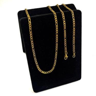 Imagem de Cordão Corrente Masculino Grumet 3x1 Banhada Ouro 18k 60cm Colar Finin