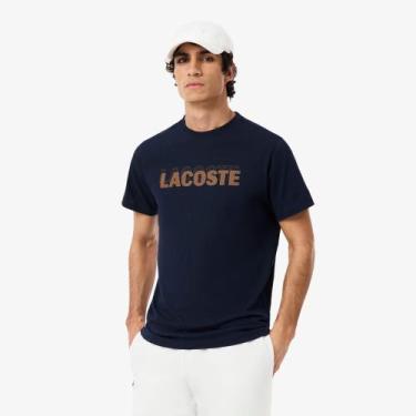 Imagem de Camiseta Esportiva Ultra Dry com Estampa Gráfica - Lacoste, Azul marin