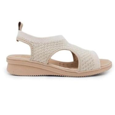 Imagem de Sandália Anabela Usaflex em Tecido Tricot com Detalhes Lurex-Feminino