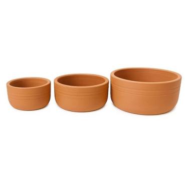 Imagem de Kit Comedouro Bebedouro Artesanal Barro Cães E Gatos 1L 2L 4L Pequeno 