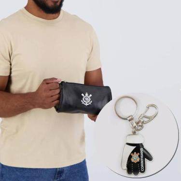 Imagem de Kit Corinthians Necessaire Redonda e Chaveiro Luva - Kits, Único