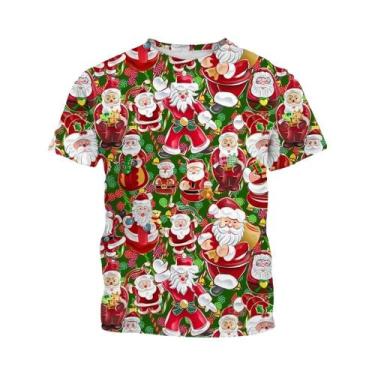 Imagem de Camiseta Casual Confortável Com Estampa 3D De Natal Estilo Harajuku De