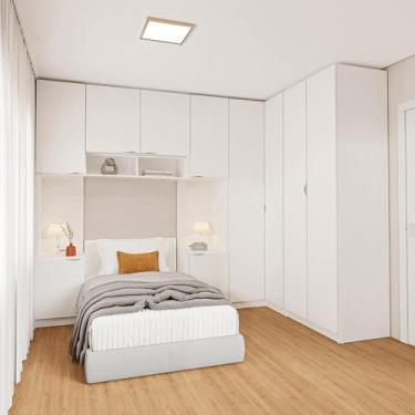 Imagem de Guarda-roupa Modulado de Canto 10 Portas 6 Peças Hera Cabecasa Madeira