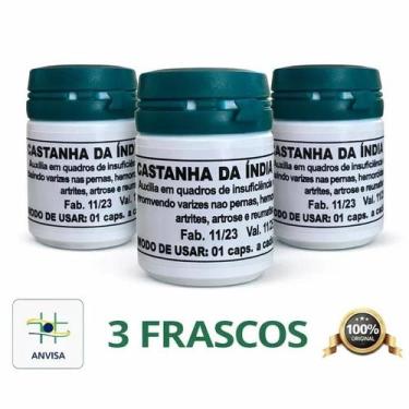 Imagem de Kit 3 Frascos de Castanha da Índia Original - 30 Cápsulas Cada - no-br