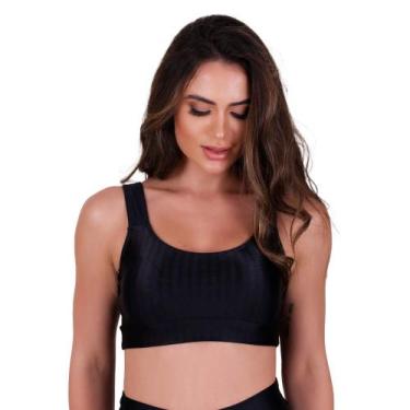 Imagem de Top Fitness de Academia com Bojo Removível New Zig 3D Liso Nicole - NA