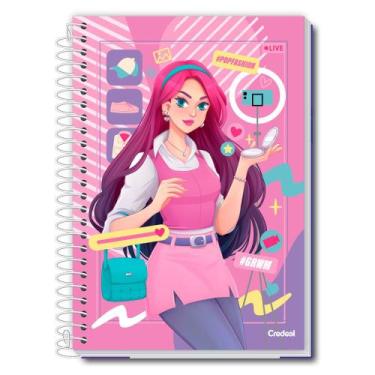 Imagem de Caderno Universitário Feminino Pop Fashion 280F/20 Matérias Credeal, U