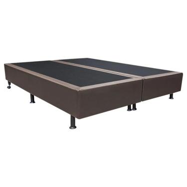 Imagem de Base Box para Cama Casal King 192x203cm Bipartido Liz S05 Sintético Marrom - Mpozenato