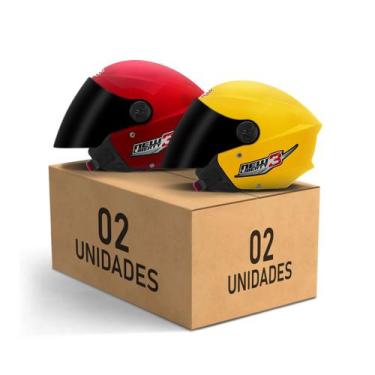 Imagem de Kit 2 Capacetes New Liberty 3 Aberto Viseira Fumê Pro Tork Masculino F