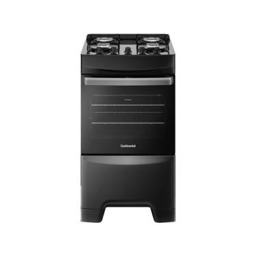 Imagem de Fogão 4 Bocas Continental Preto Automático com TOPLimpaFácil e Mesa de