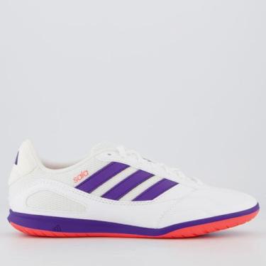 Imagem de Chuteira Adidas Super Sala III Futsal Branca e Roxa, 41