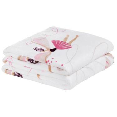 Imagem de Manta Flannel Estampada Infantil Bouti Kids Solteiro - Bailarina - Qua