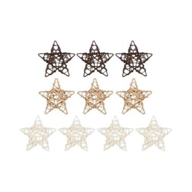 Imagem de Ornamentos De Madeira DIY Em Forma De Coração E Estrela De Rattan Bran