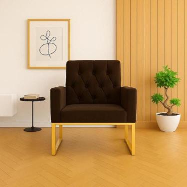 Imagem de Poltrona para Sala Quarto e Salão de Beleza Thais com Base de Ferro Do