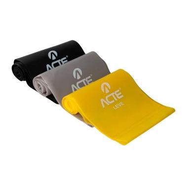 Imagem de KIT FAIXA ELASTICA LATEX BAND (3 UN) T13-A - AMARELO/CINZA U-Unissex