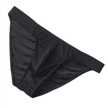 Imagem de Cuecas Masculinas De Seda Gelada Com Cinto Largo, Bolsa U Sexy, Costas