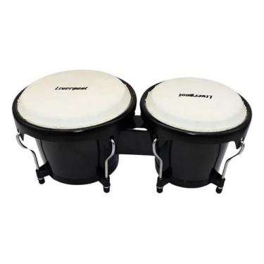 Imagem de Bongô Liverpool 6 Polegadas X 7 Polegadas Pele Natural Preto