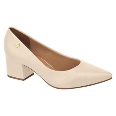 Imagem de Sapato vizzano feminino scarpin salto grosso 1220.315.7286, Creme, 38